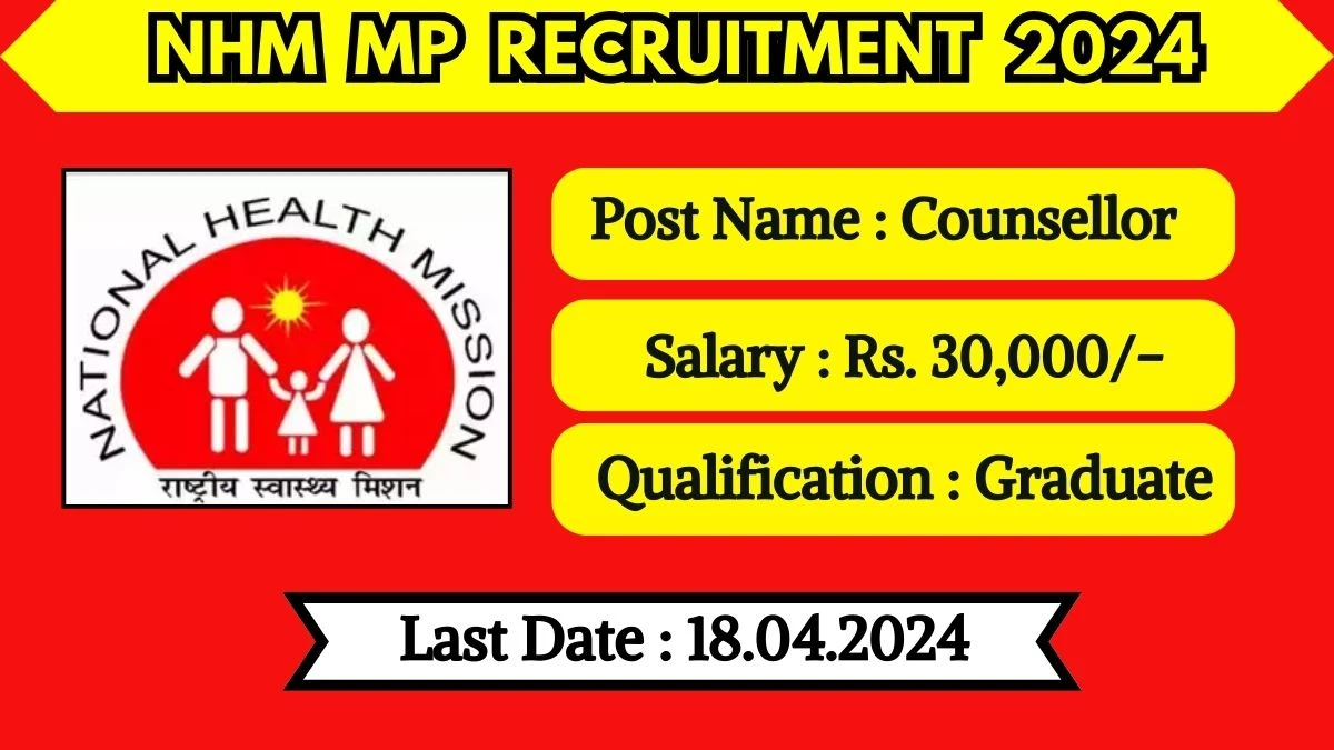 NHM, MP Recruitment 2024 New Opportunity Out, Check Vacancy, Post, Qualification and Application Procedure