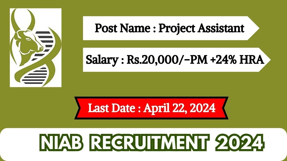 NIAB Recruitment 2024 Check Posts, Salary, Qualification, Age Limit And How To Apply