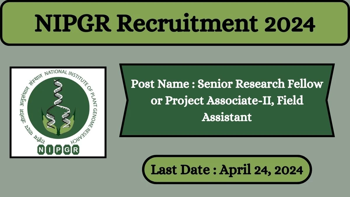 NIPGR Recruitment 2024 Check Posts, Salary, Qualification, Age Limit And How To Apply