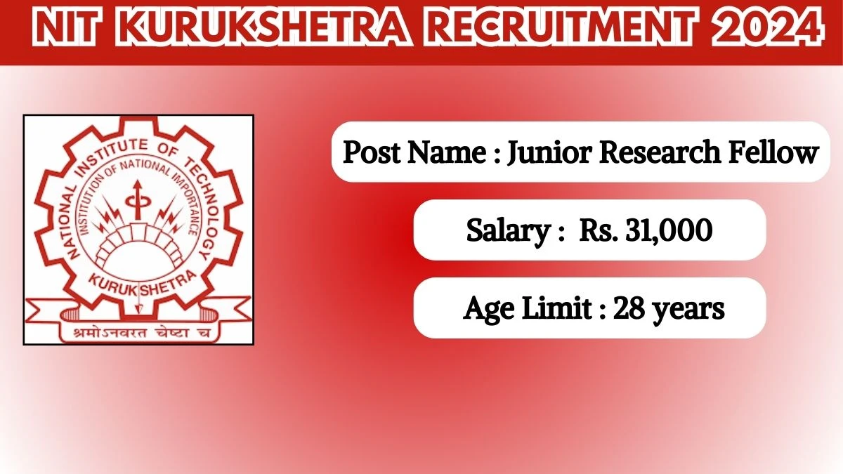 NIT Kurukshetra Recruitment 2024 New Notification Out For 01 Vacancy, Check Post, Age Limit, Qualification, Salary And Other Vital Details