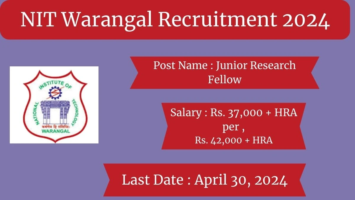 NIT Warangal Recruitment 2024 Check Posts, Salary, Qualification, Selection Process And How To Apply