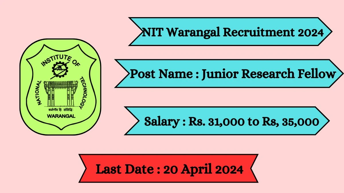 NIT Warangal Recruitment 2024 Notification Out For 01 Vacancy, Check Posts, Qualification, Monthly Salary, And Other Details