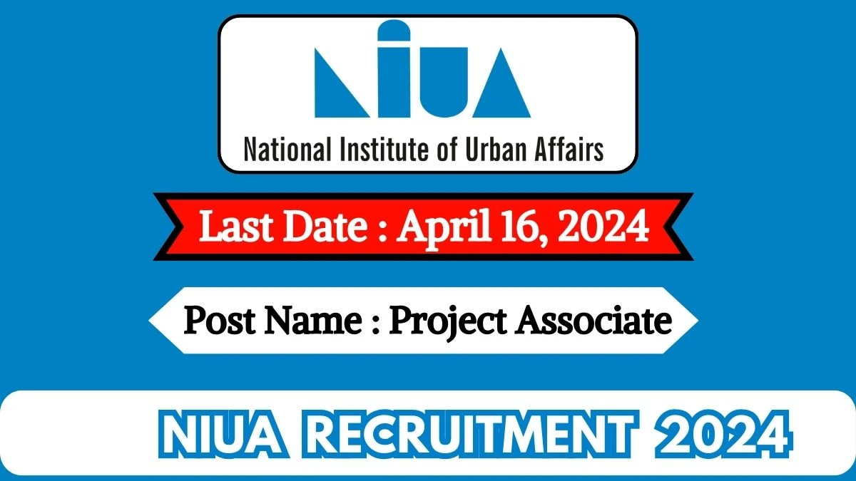 NIUA Recruitment 2024 Check Post, Qualification, Age Limit, Salary, And How To Apply