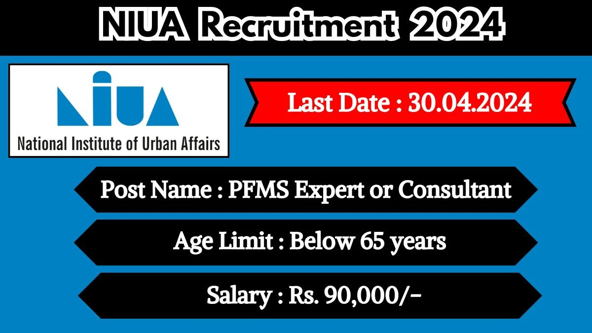 NIUA Recruitment 2024 Check Post, Salary, Age, Qualification And Other Vital Details