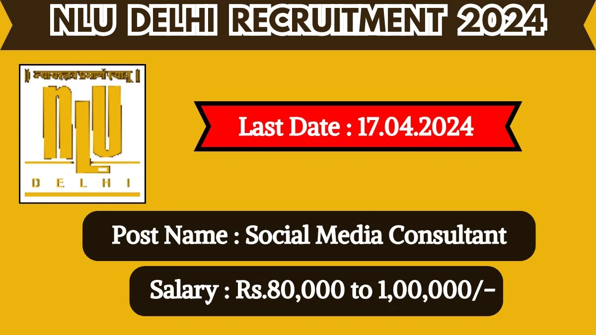 NLU Delhi Recruitment 2024 Check Posts, Qualifications, Experience Age ...