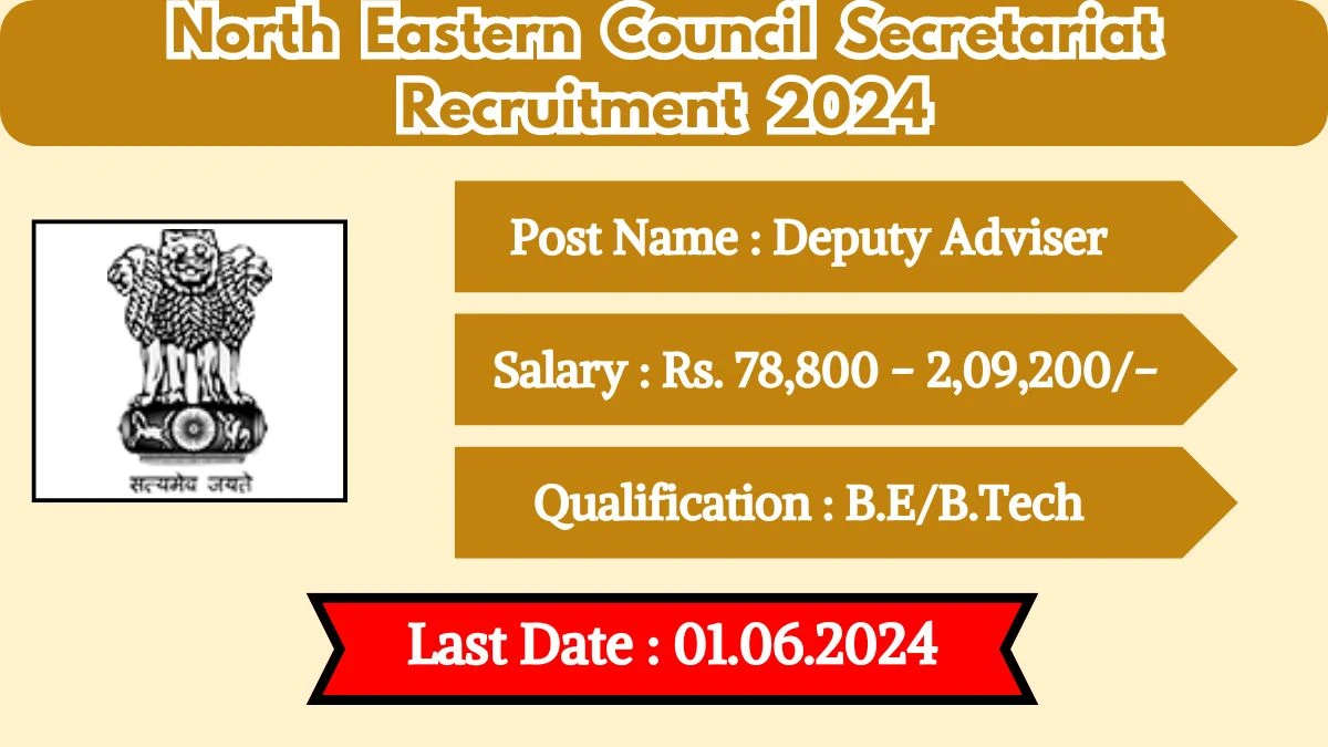 North Eastern Council Secretariat Recruitment 2024 Monthly Salary Up To 2,09,200, Check Posts, Vacancies, Qualification, Age, Selection Process and How To Apply