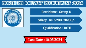 Northern Railway Recruitment 2024 New Notification Out, Check Post, Vacancies, Salary, Qualification, Age Limit and How to Apply