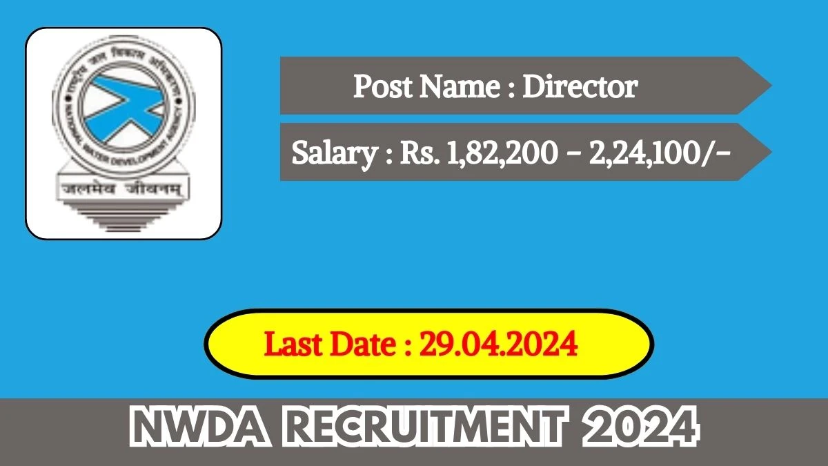 NWDA Recruitment 2024 Monthly Salary Up To  2,24,100, Check Posts, Qualification Details and Application Procedure