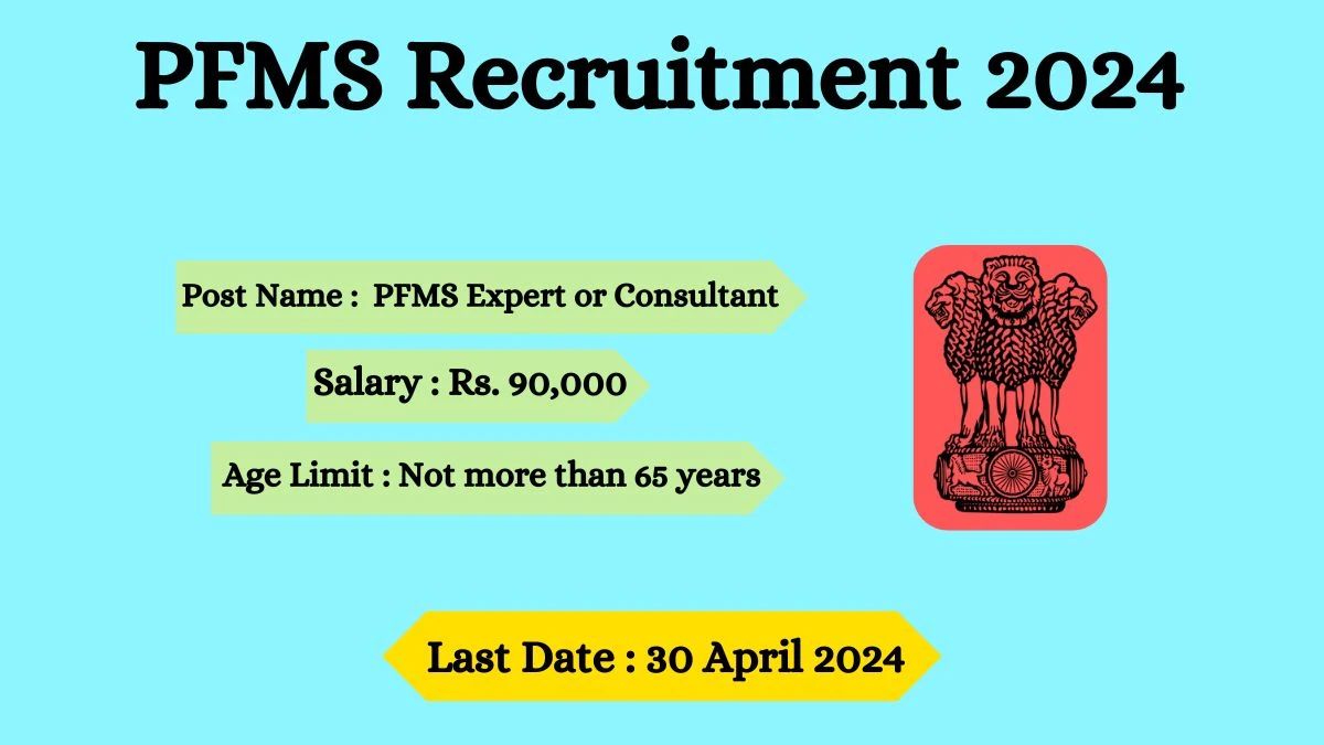 PFMS Recruitment 2024 Notification Out For 01 Vacancies, Check Posts, Qualification, Monthly Salary, And Other Details