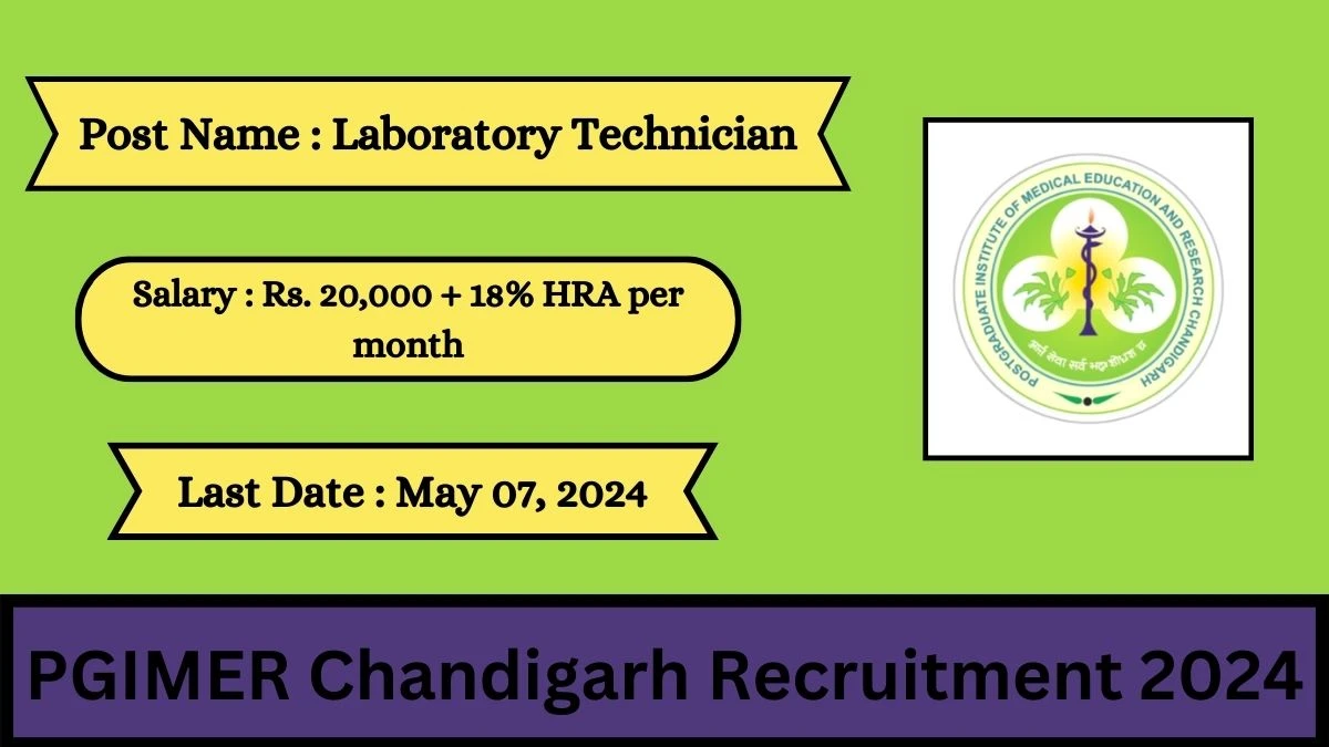 PGIMER Chandigarh Recruitment 2024 Check Posts, Qualification, Selection Process And How To Apply