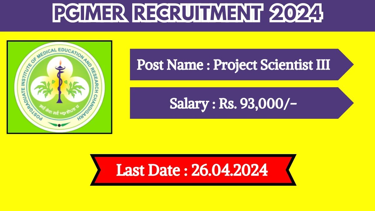 PGIMER Recruitment 2024 Check Post, Salary, Qualification And How To Apply