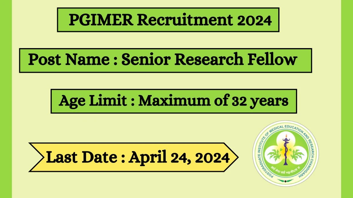 PGIMER Recruitment 2024 Check Post, Vacancies, Salary, Age Limit And How To Apply