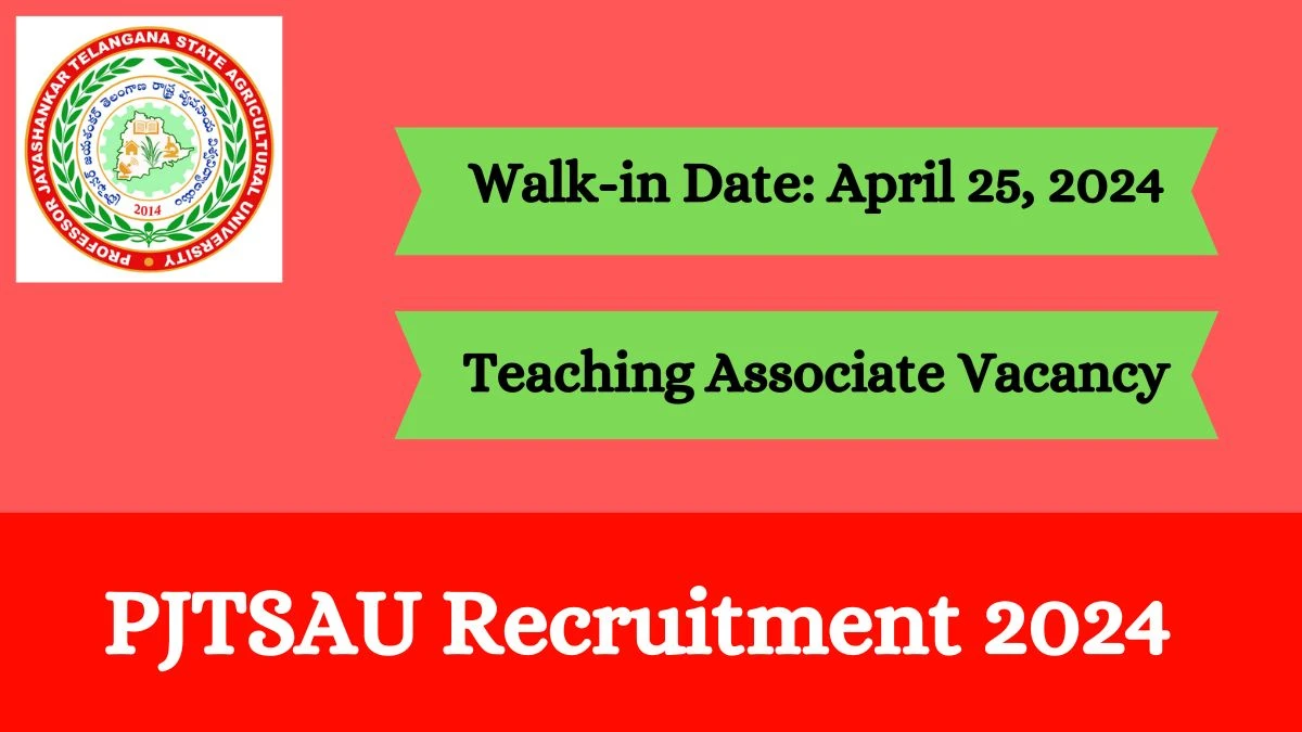 PJTSAU Recruitment 2024 Walk-In Interviews for Teaching Associate on April 25, 2024