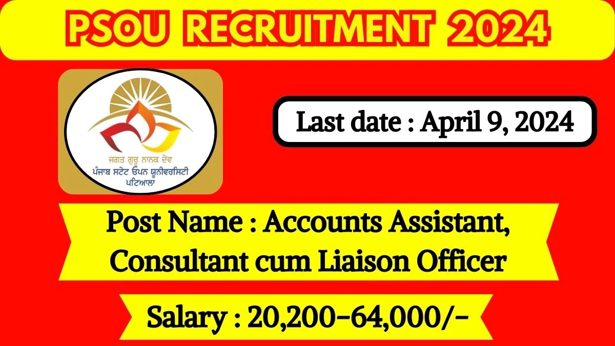 PSOU Recruitment 2024 Check Post, Qualification, Age Limit, Salary, And How To Apply