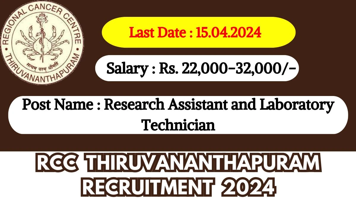 RCC Thiruvananthapuram Recruitment 2024 New Notification Out, Check Post, Age Limit, Salary, Qualification