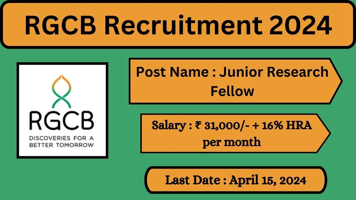 RGCB Recruitment 2024 Check Posts, Salary, Qualification, Age Limit And How To Apply