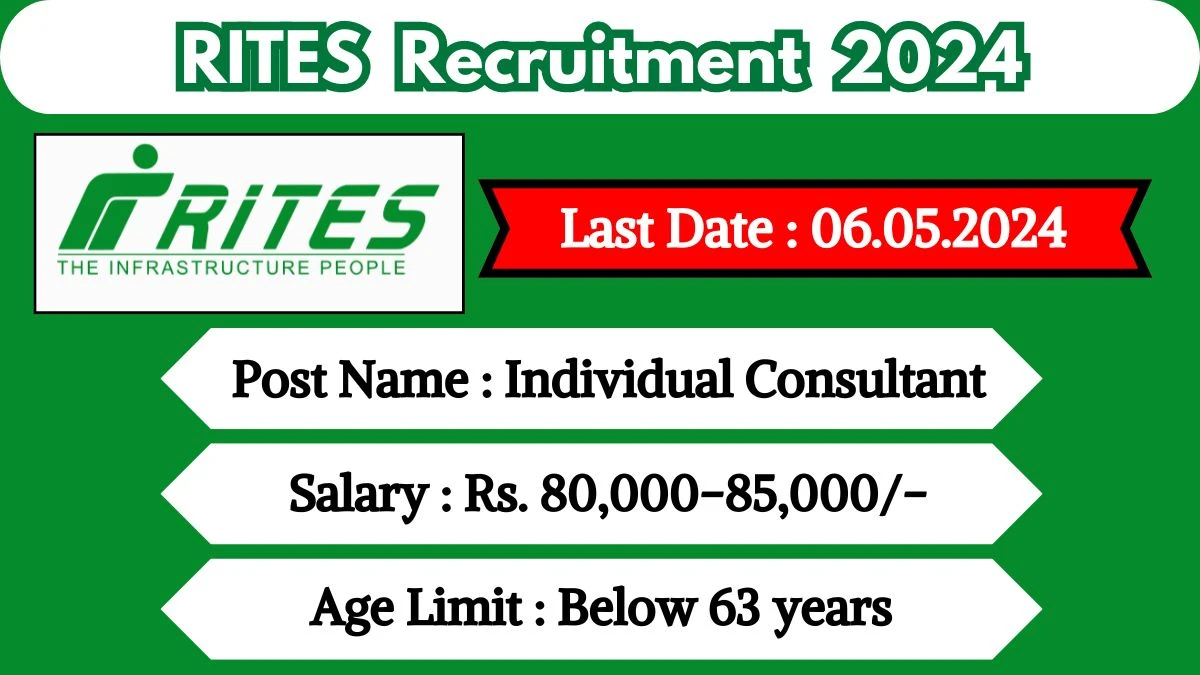 RITES Recruitment 2024 Check Post, Age Limit, Vacancies, Qualifications, Salary And Other Important Details