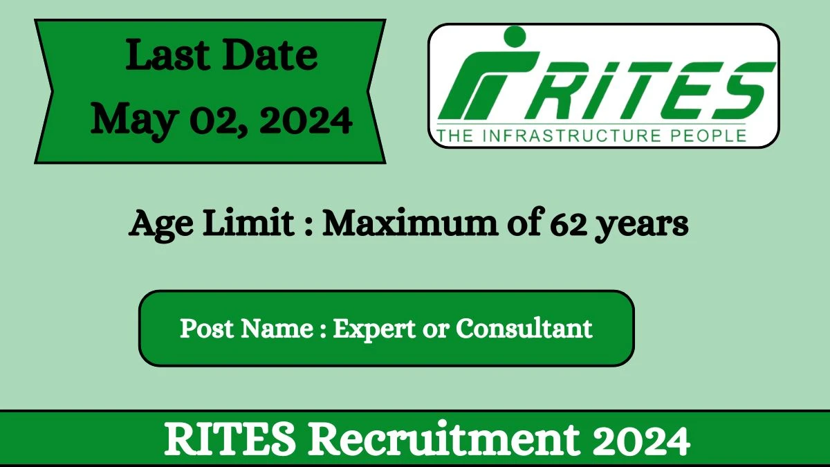 RITES Recruitment 2024 Check Post, Vacancies, Age Limit And How To Apply