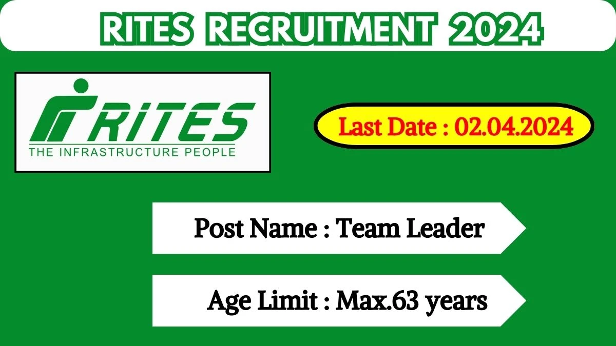 RITES Recruitment 2024 Check Post, Vacancy, Qualification, Salary And Other Details