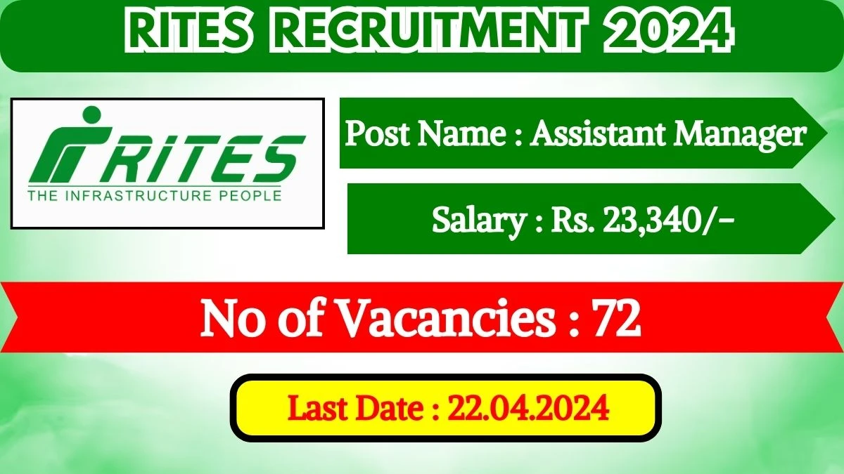 RITES Recruitment 2024 Monthly Salary Up To 23,340, Check Posts, Vacancies, Qualification, Age, Selection Process and How To Apply