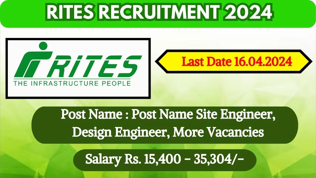 RITES Recruitment 2024 Monthly Salary Up To 35,304, Check Posts, Vacancies, Qualification, Age Limit, Selection Process and How To Apply