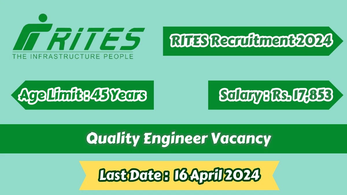 RITES Recruitment 2024 Notification Out For 04 Vacancies, Check Posts, Qualification, Monthly Salary, And Other Details