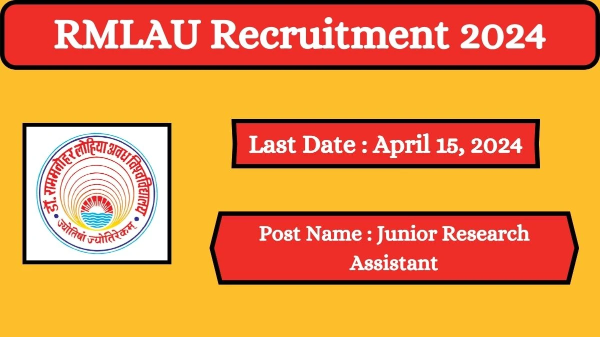 RMLAU Recruitment 2024 Check Posts, Salary, Qualification And How To Apply