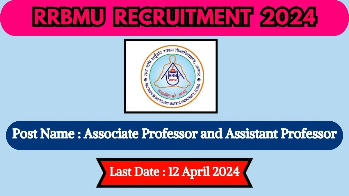 RRBMU Recruitment 2024 New Notification Out For 20 + Vacancies, Check Post, Qualification, Salary And Other Vital Details