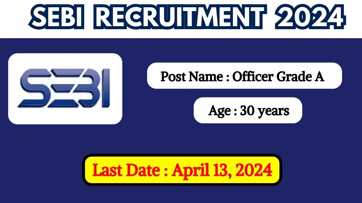 SEBI Recruitment 2024 New Notification Out For 97 Vacancies, Check Post, Age Limit, Qualification, Salary And Other Vital Details