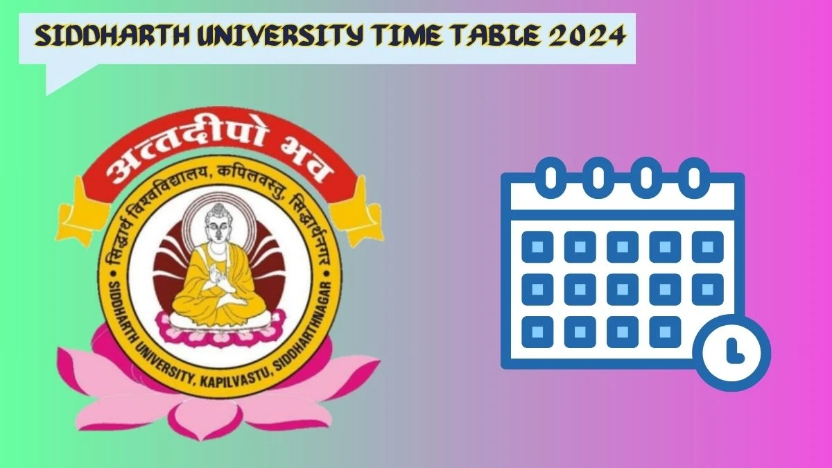 Siddharth University Time Table 2024 (Link Out) at suksn.edu.in