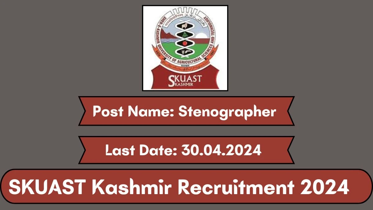 SKUAST Kashmir Recruitment 2024 New Notification Out, Check Post, Salary, Qualification Details and Application Procedure