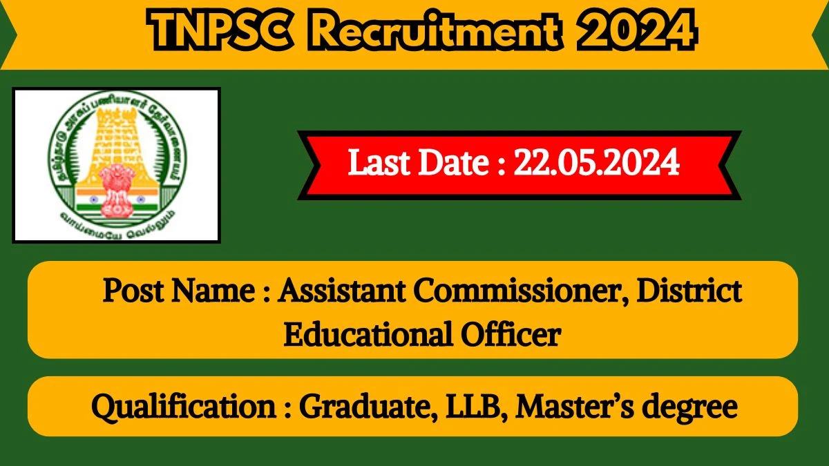 TNPSC Recruitment 2024 New Notification Out, Check Post, Vacancies, Salary, Qualification, Age Limit, Selection Process and Application Procedure