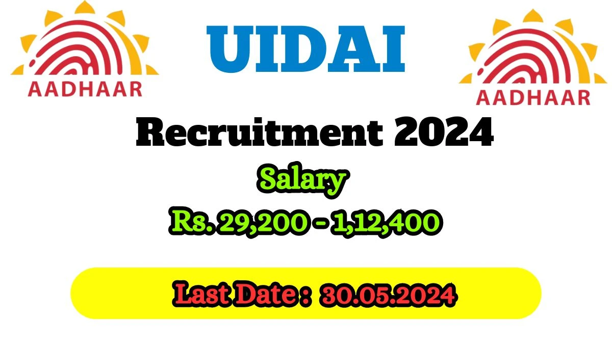 UIDAI Recruitment 2024: Monthly Salary Up To 1,12,400, Check Posts, Vacancies, Qualification, Age Limit, Place of Posting and How To Apply