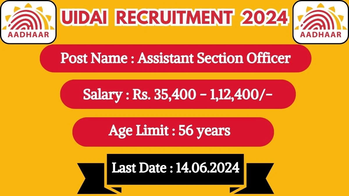 UIDAI Recruitment 2024 Monthly Salary Up To 1,12,400, Check Posts, Vacancies, Qualification, Age Limit and How To Apply