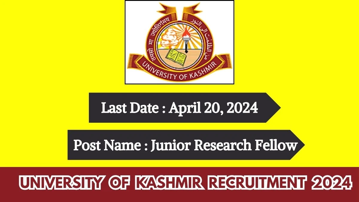 University of Kashmir Recruitment 2024 Check Posts, Qualification And How To Apply