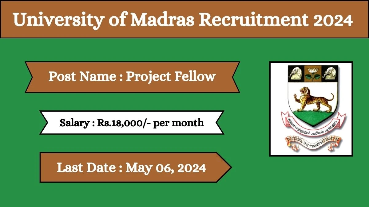University of Madras Recruitment 2024 Check Posts, Qualification And How To Apply