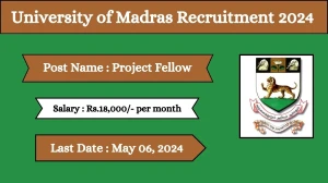 University of Madras Recruitment 2024 Check Posts,...
