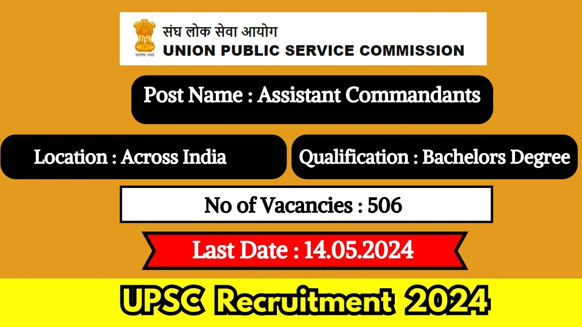 UPSC Recruitment 2024 506 Vacancies Out, Check Post, Qualification, Age Limit, Selection Procedure and How to Apply