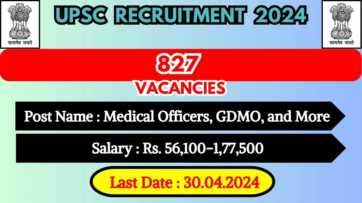 UPSC Recruitment 2024 Check Post, Salary, Age, Qualification And How To Apply