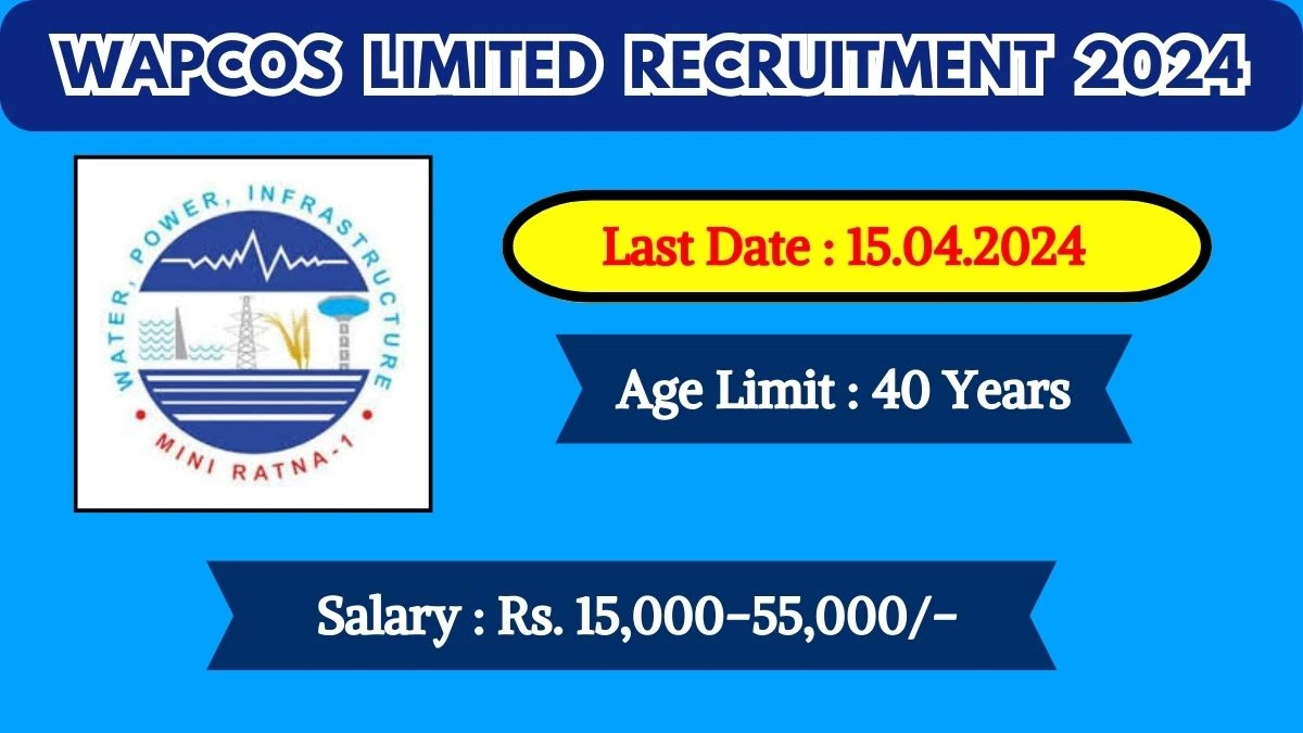 WAPCOS Limited Recruitment 2024 New Opportunity Out, Check Post, Salary, Age, Qualification And Other Vital Details