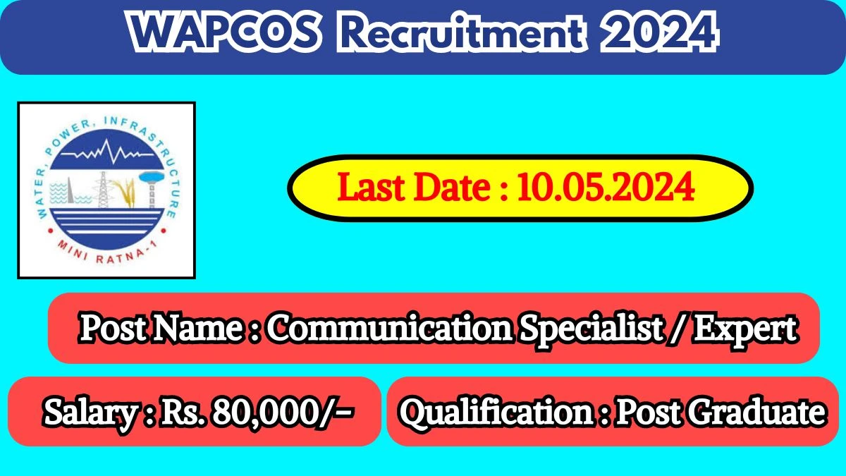 WAPCOS Recruitment 2024 New Opportunity Out, Check Vacancy, Post, Qualification and Application Procedure