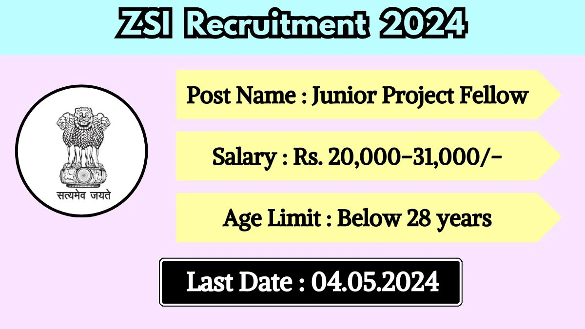 ZSI Recruitment 2024 Check Post, Qualification, Age, Salary, Selection Process And Process To Apply