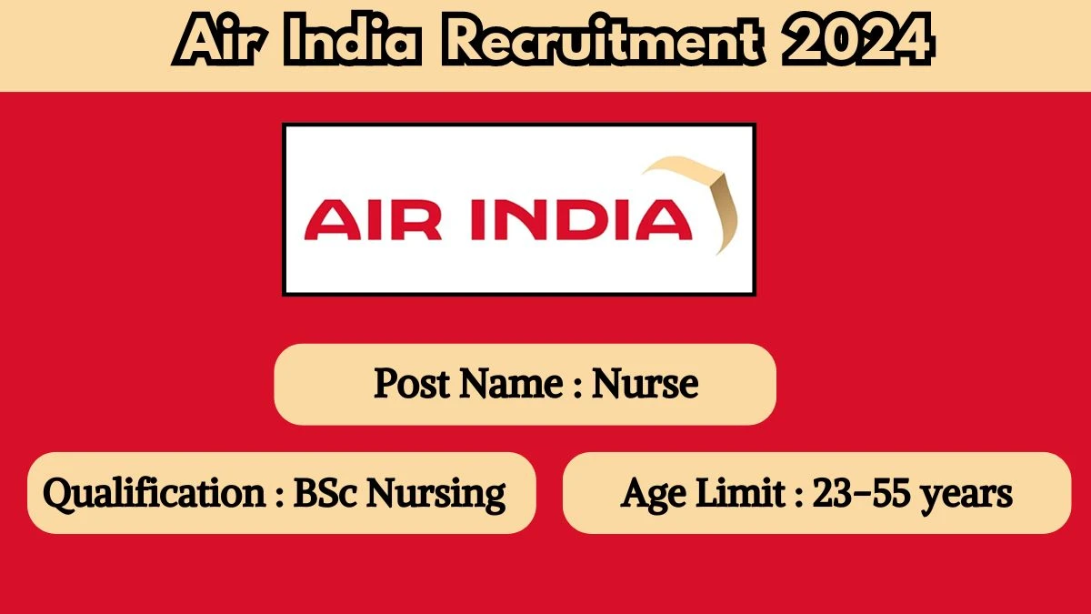 Air India Recruitment 2024 Check Post, Salary, Experience, Age Limit, Eligibility And Other Vital Details