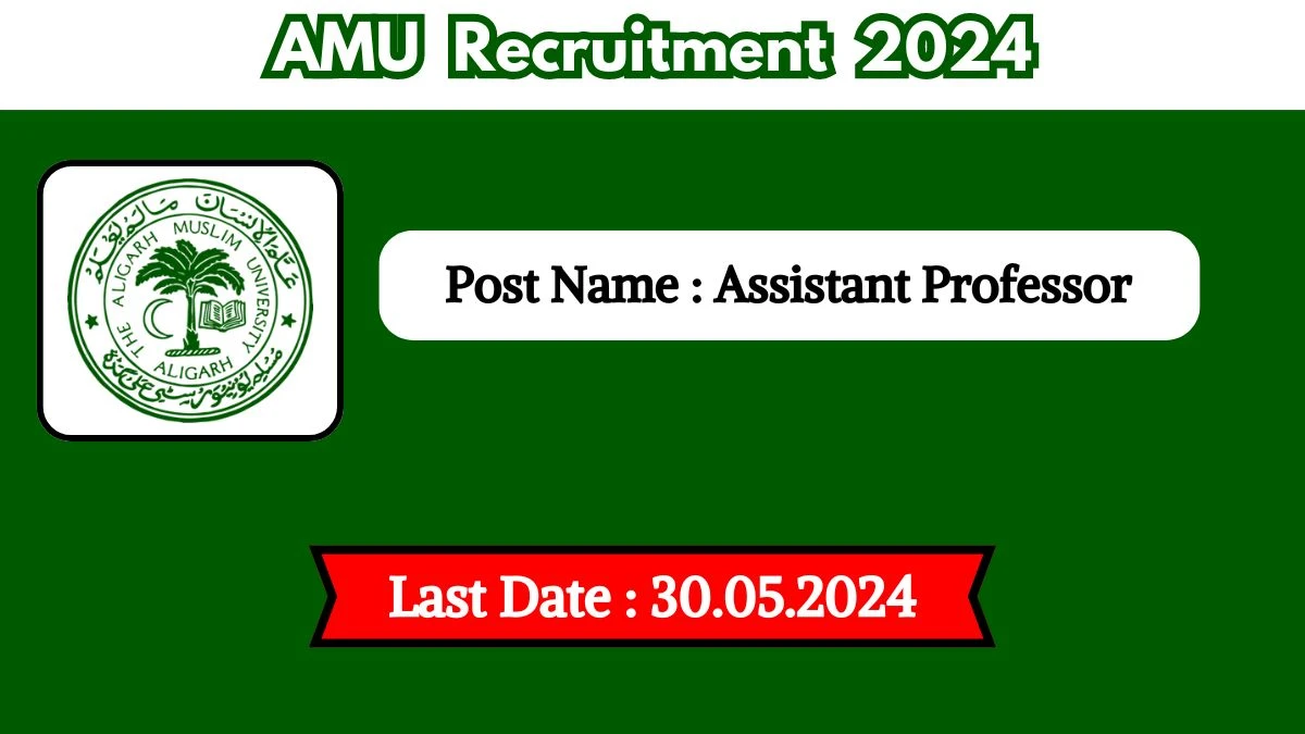 AMU Recruitment 2024 Notificaation Out, Check Post, Salary, Age, Qualification And How To Apply