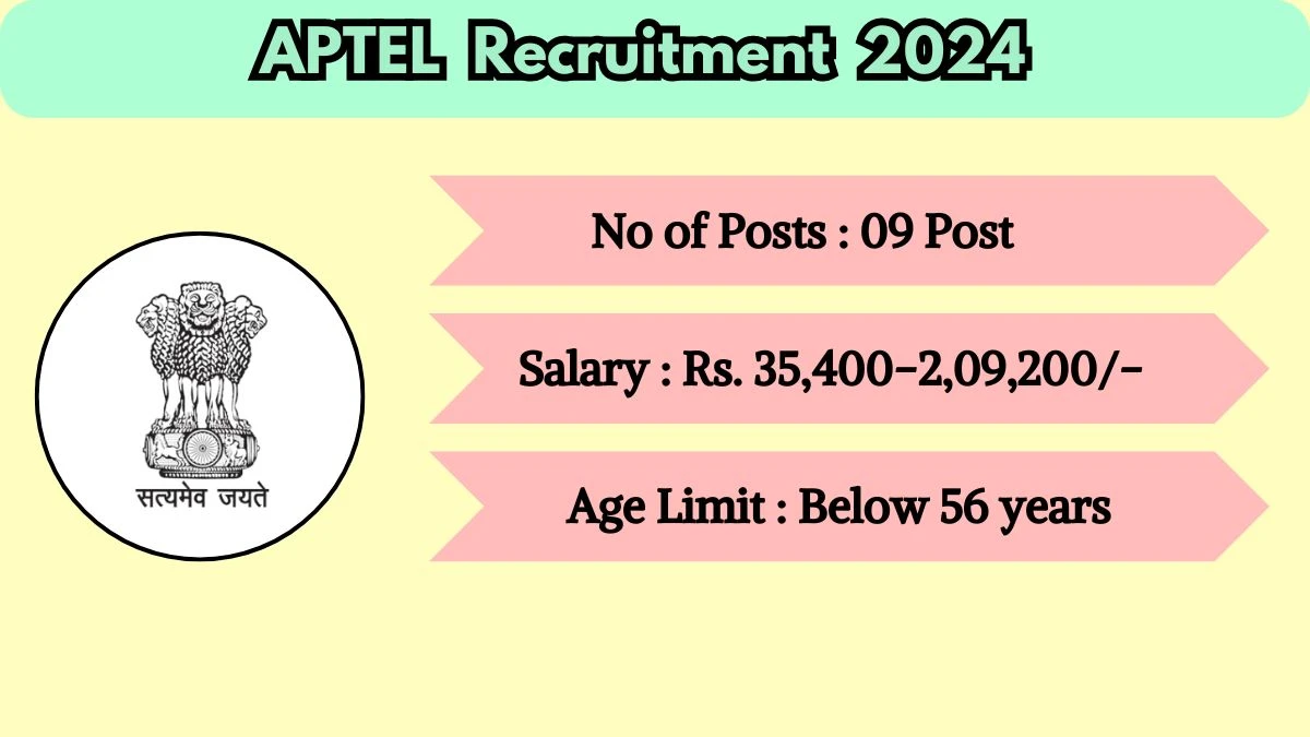 APTEL Recruitment 2024 New Opportunity Out, Check Post, Salary, Age, Qualification And How To Apply