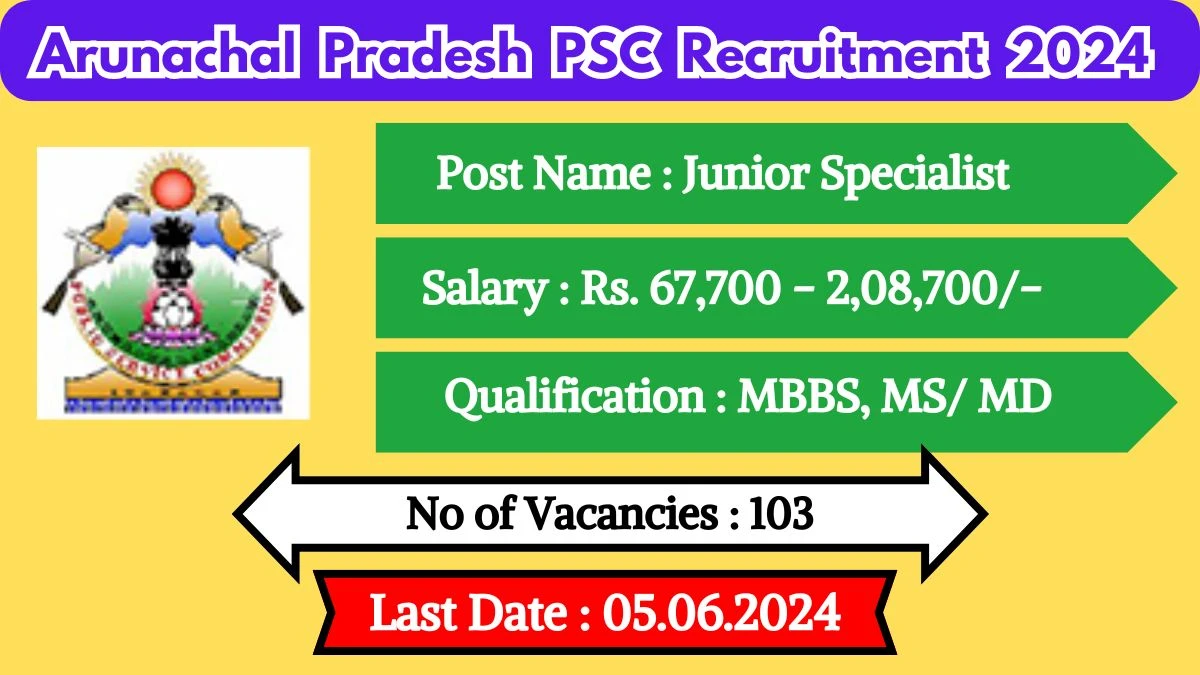 Arunachal Pradesh PSC Recruitment 2024 Monthly Salary Up To 2,08,700, Check Posts, Vacancies, Qualification, Age, Selection Process and How To Apply