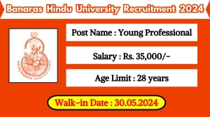 Banaras Hindu University Recruitment 2024 Walk-In Interviews for Young Professional on May 30, 2024