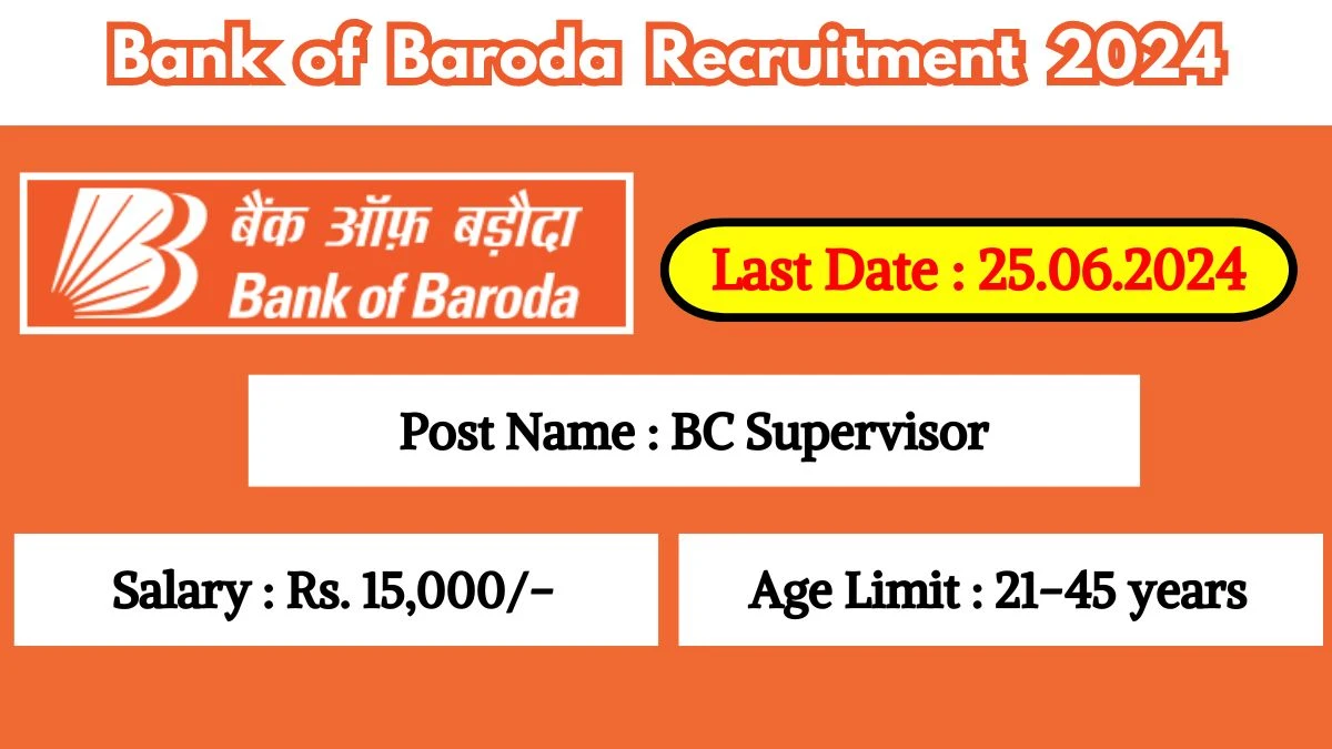 Bank of Baroda Recruitment 2024 Check Post, Vacancies, Age Limit, Salary, Qualification And Other Vital Details