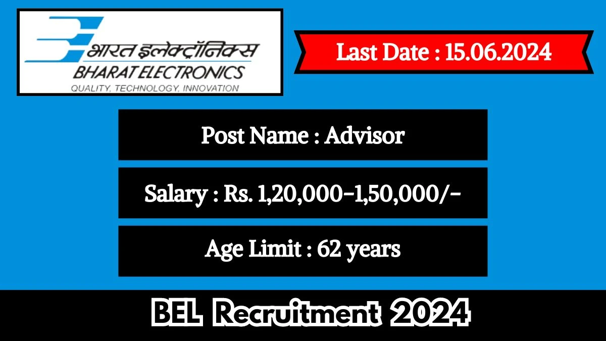 BEL Recruitment 2024 Check Post, Eligibility, Job Location, Salary And Other Vital Information