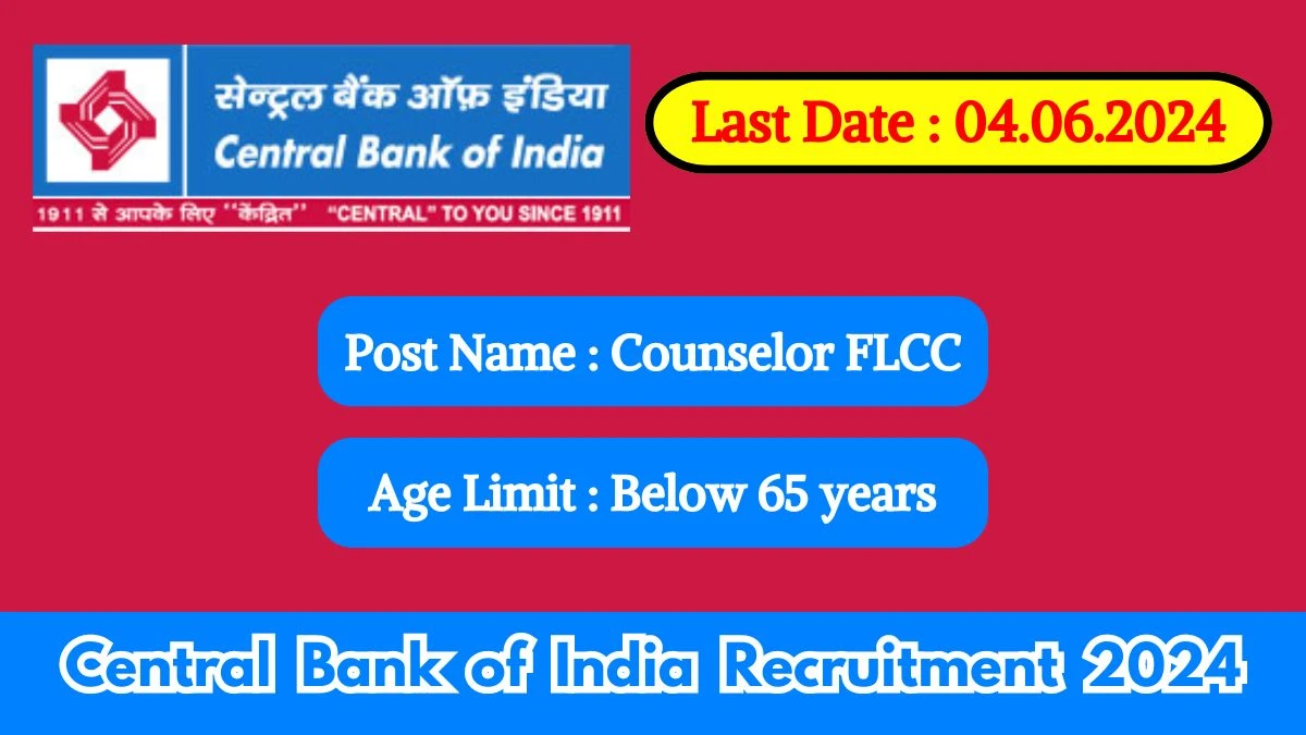 Central Bank of India Recruitment 2024 New Application Out, Check Post, Salary, Age, Qualification And Other Imp Details